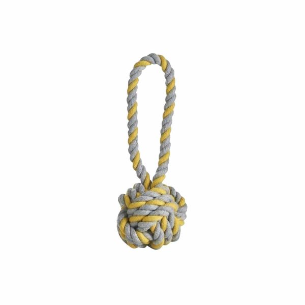 Puppy Rope Ball Tug Toy Grey/Yellow