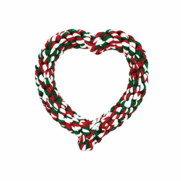 Happy Pet Christmas Heart Rope Dog Toy