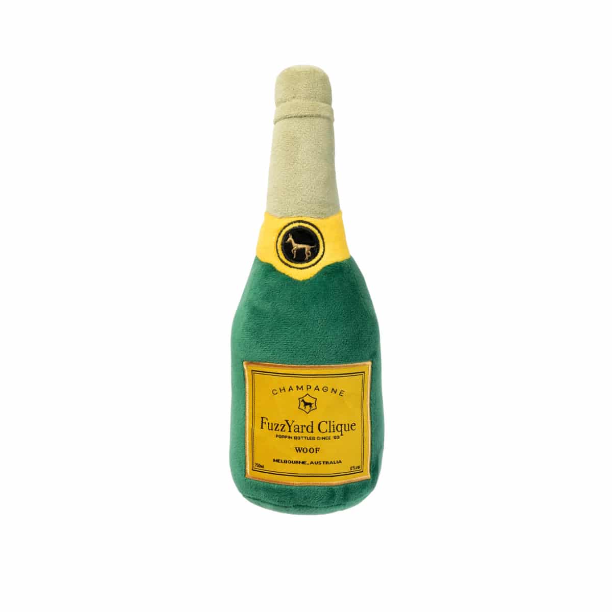 champagne dog toy