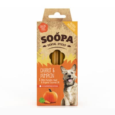 Soopa Carrot & Pumpkin Dental Sticks - Product In Box
