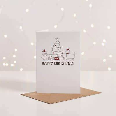Pet Hamper Christmas Card with Tree