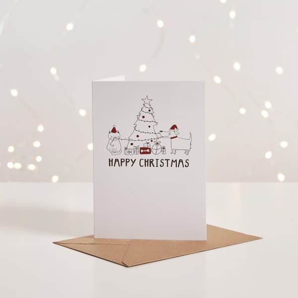 Pet Hamper Christmas Card with Tree