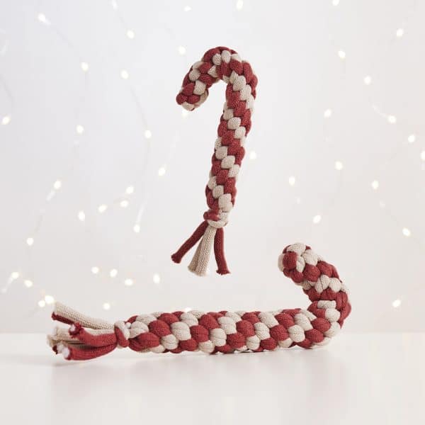 Rope Candy Cane in Burgundy & Beige