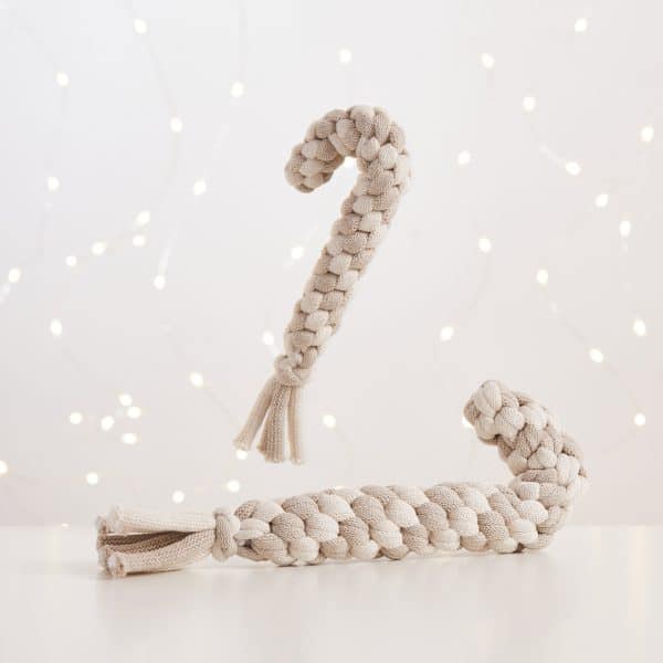 Rope Candy Cane in Natural & Beige