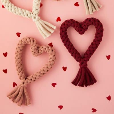 Rope Hearts in Pink and Red