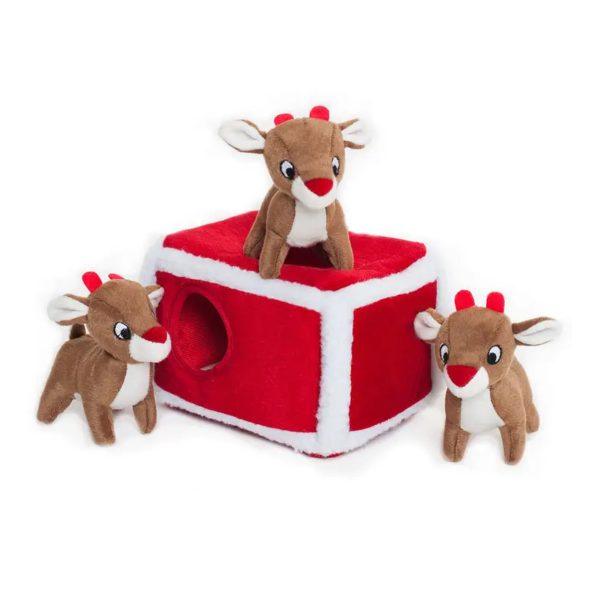Zippypaws Holiday Burrow™ - Reindeer Pen Dog Toy