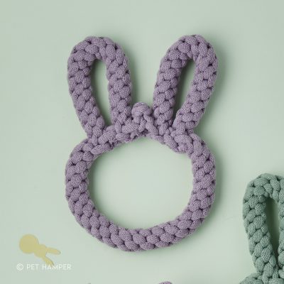 Rope Bunny Easter Dog Toy - Lilac