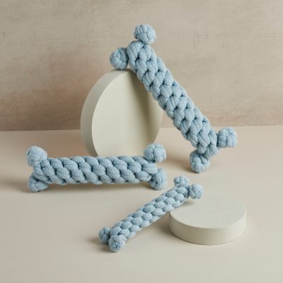 Pet Hamper Cotton Rope Bone - Pastel Blue