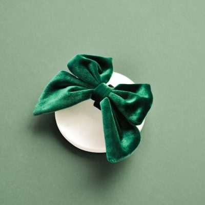 cocopup luxe velvet sailor bow tie forest green