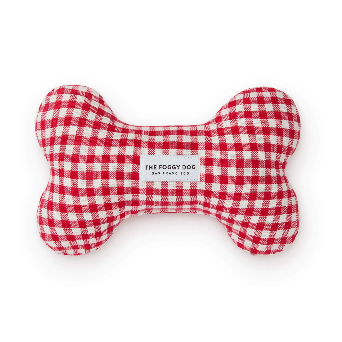 Foggy Dog - Red Gingham Bone Dog Toy