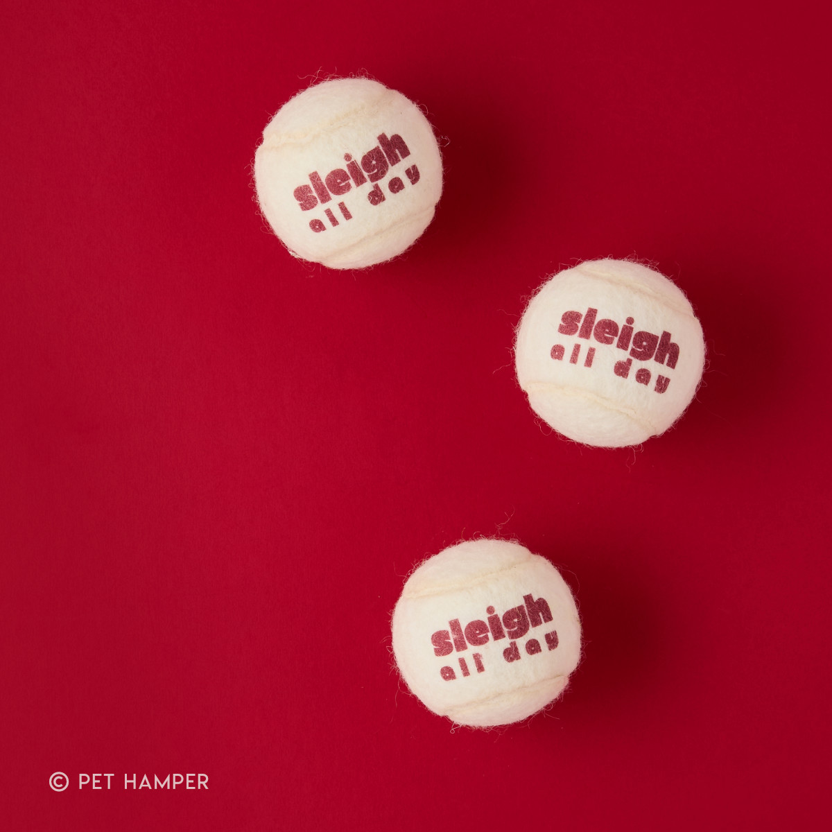 Pet Hamper Christmas Tennis Ball - Sleigh All Day - Multiple