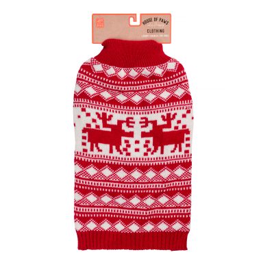 House Of Paws Reindeer Fairisle Polo Jumper
