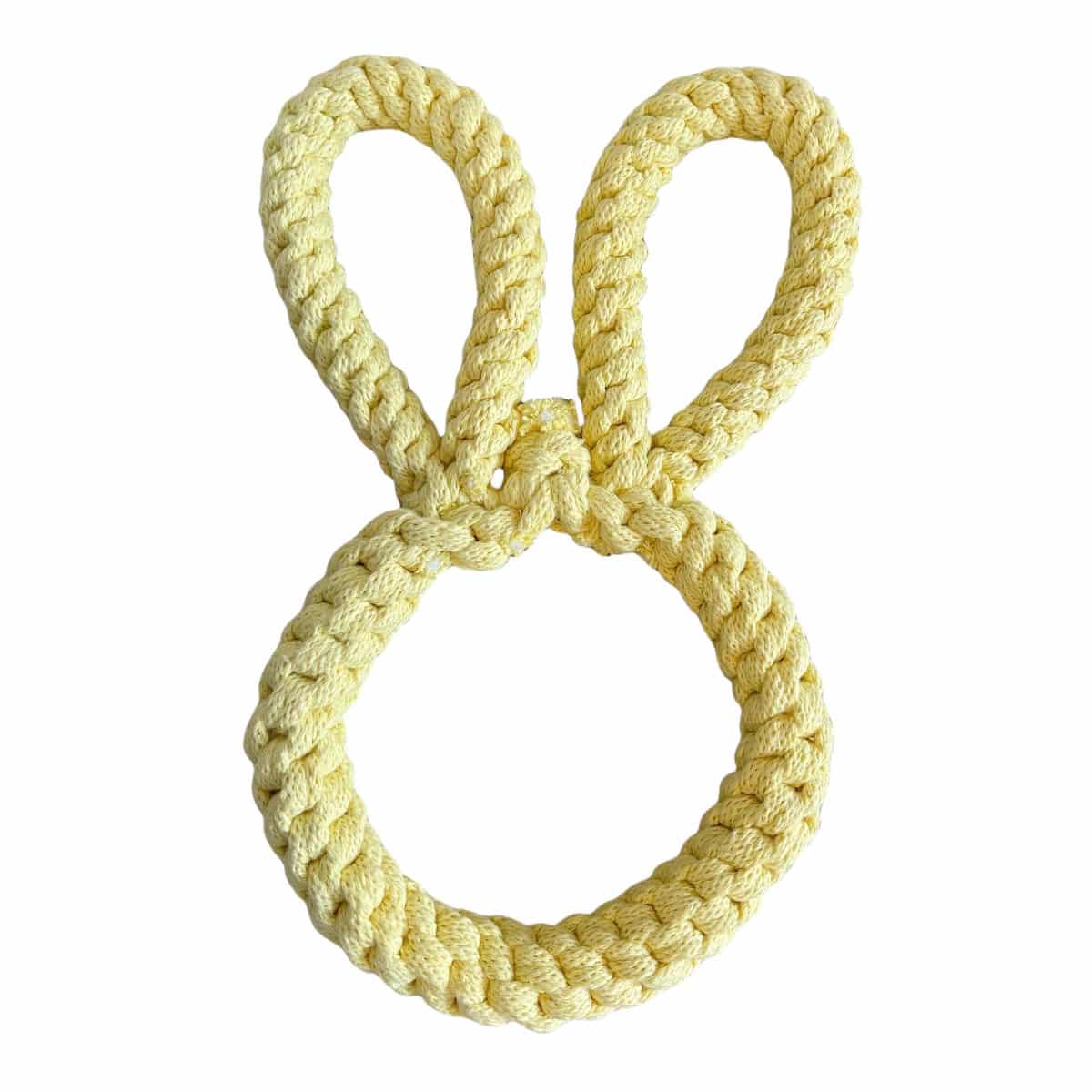 Rope Bunny Dog Toy - Lemon