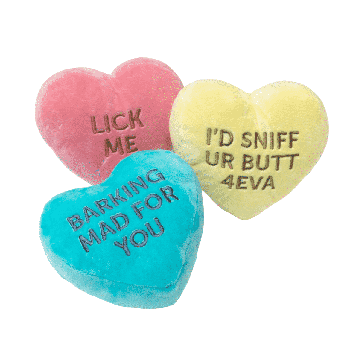 FuzzYard Candy Hearts 3 Pack Dog Toy