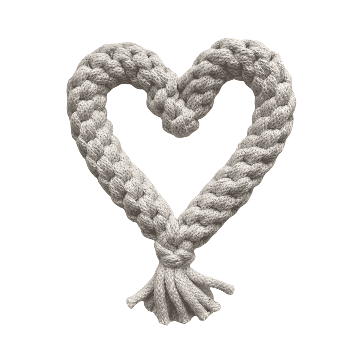 Heart Rope Dog Toy - Natural