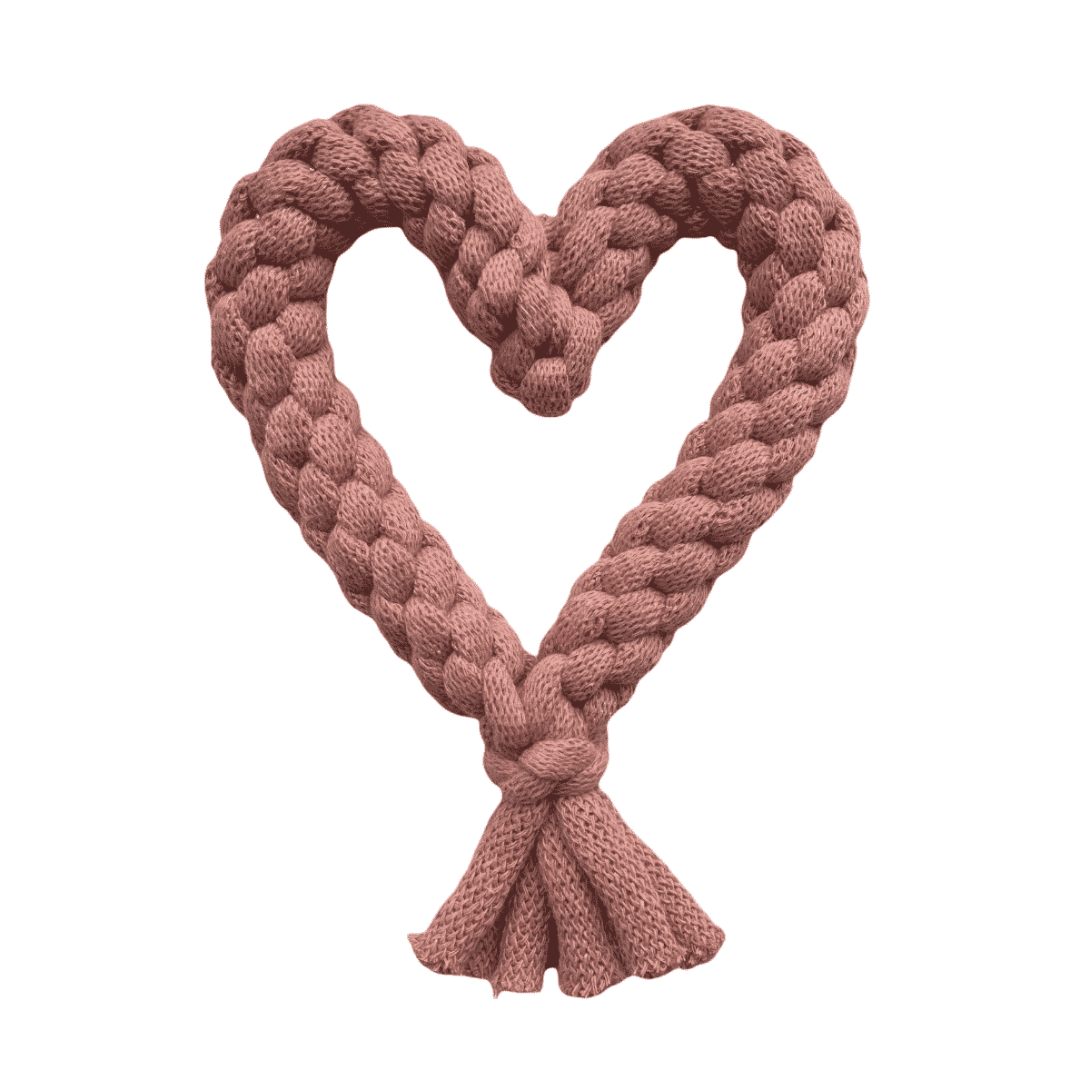 Heart Rope Dog Toy - Blush Pink