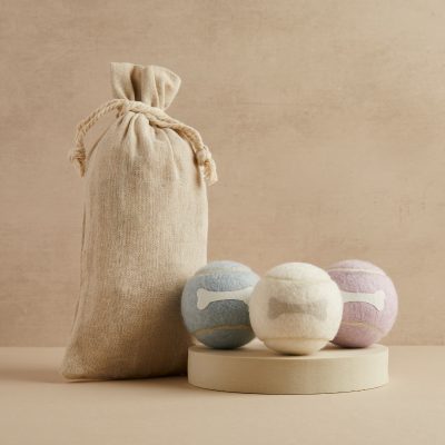 Pet Hamper Tennis Balls - 3 Pack - Natural, Pastel Blue, Lavender