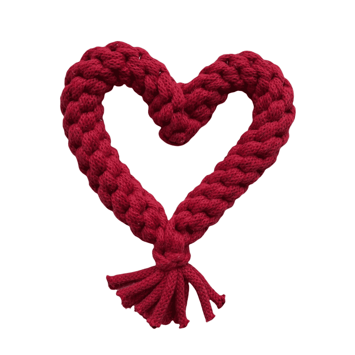 Heart Rope Dog Toy - Wine Red