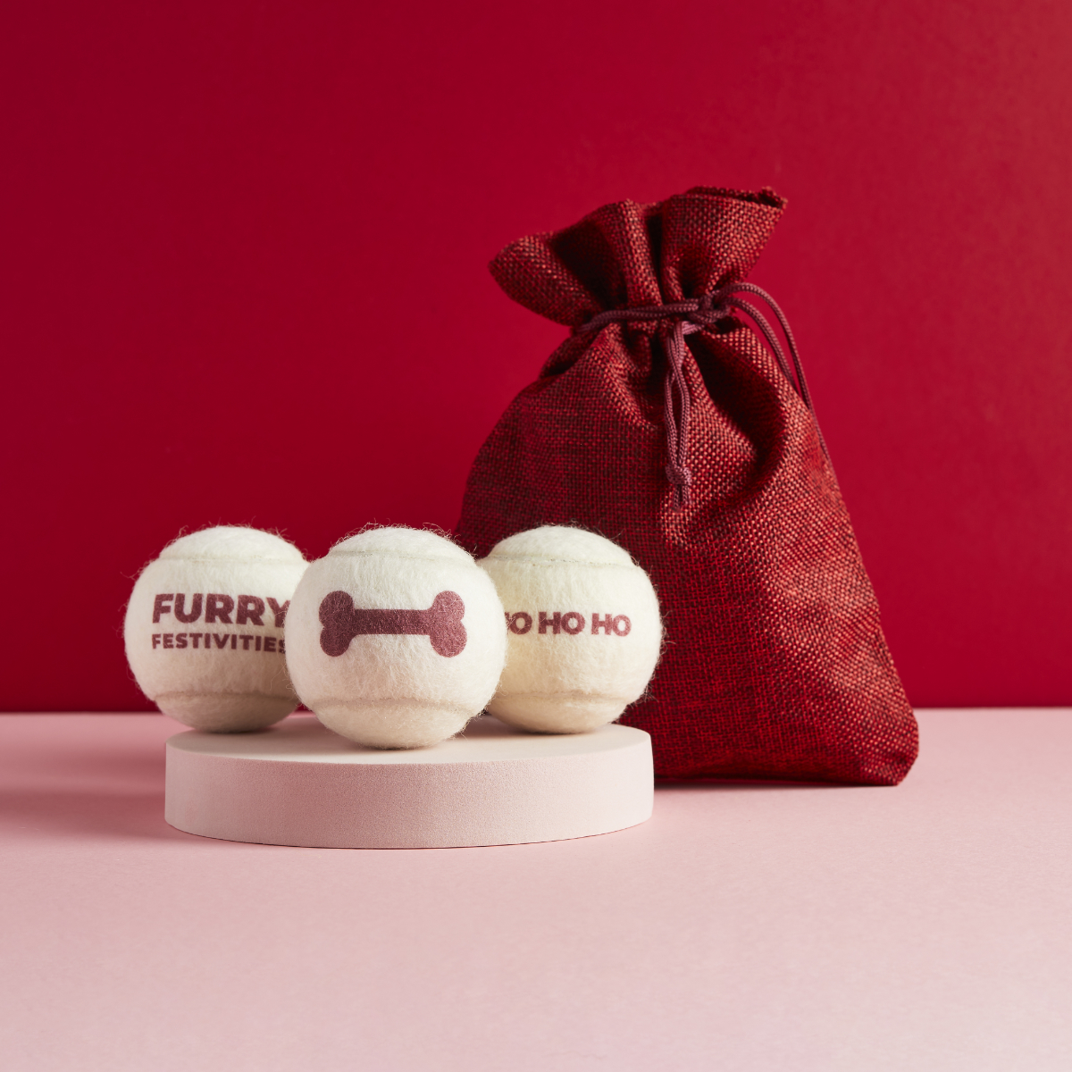 Pet Hamper Christmas Tennis Balls - 3 Pack