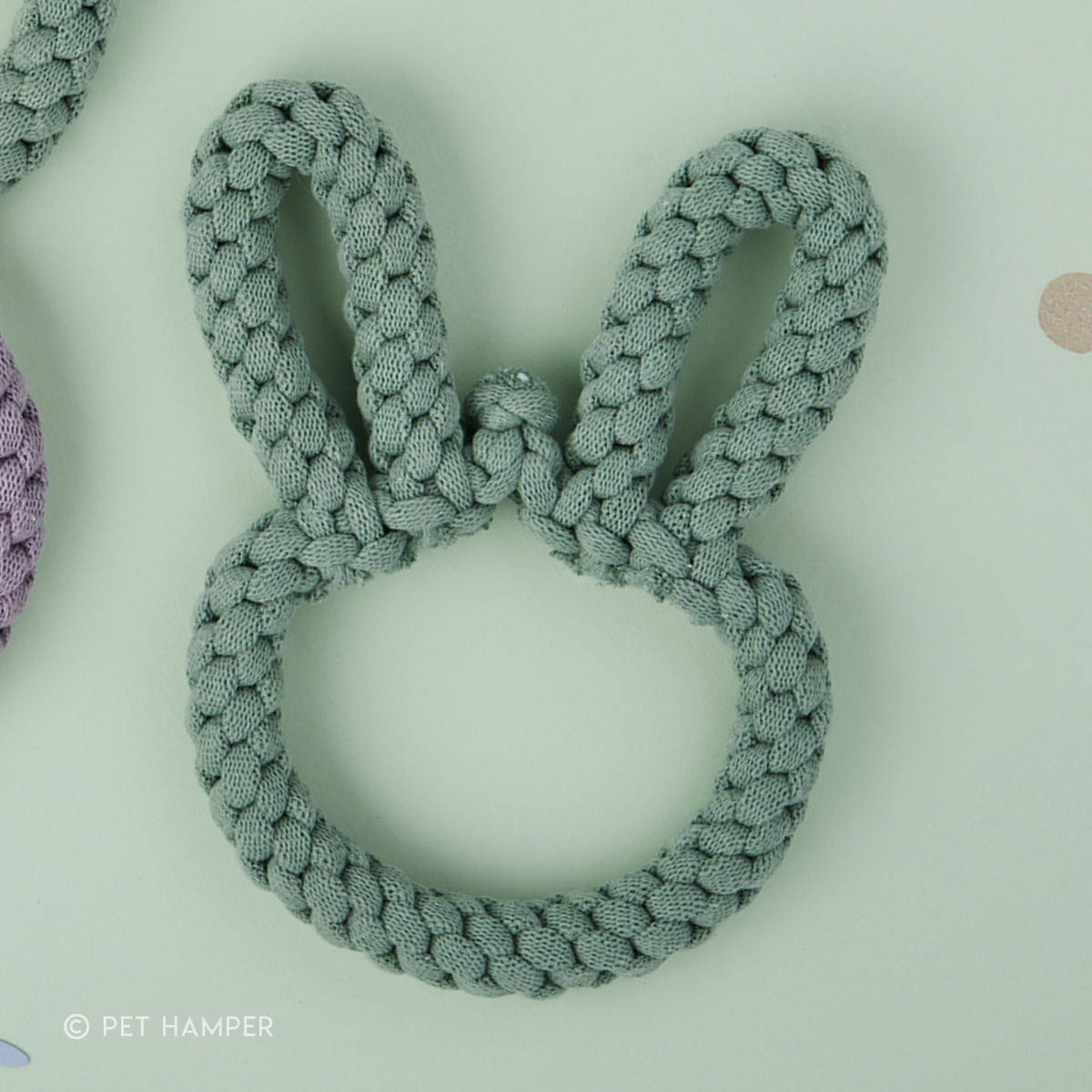 Rope Bunny Dog Toy - Olive