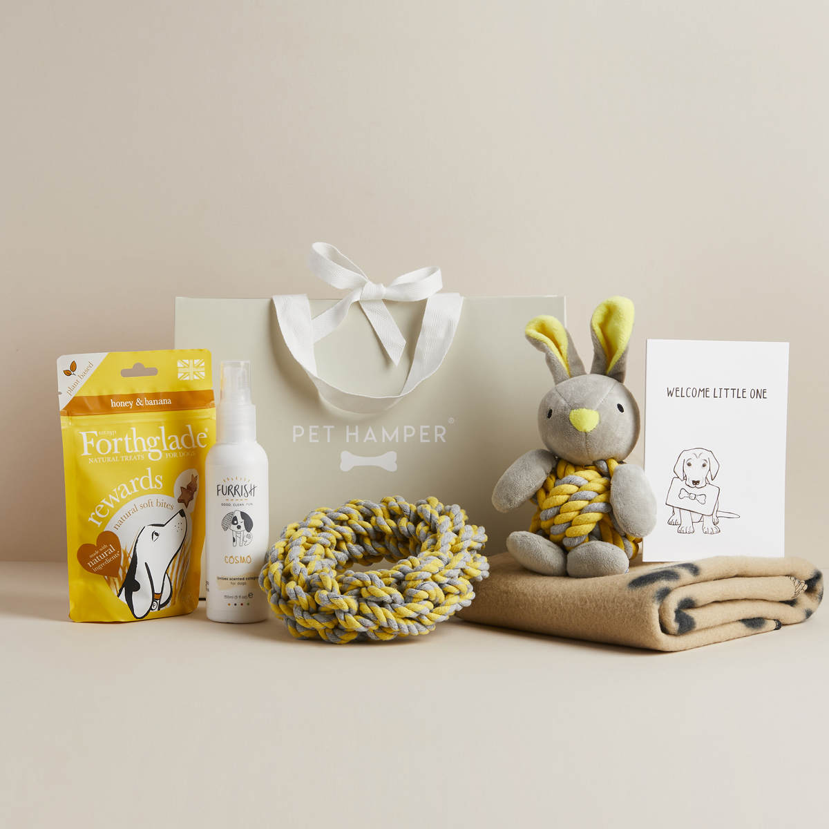 Yellow Puppy Hamper