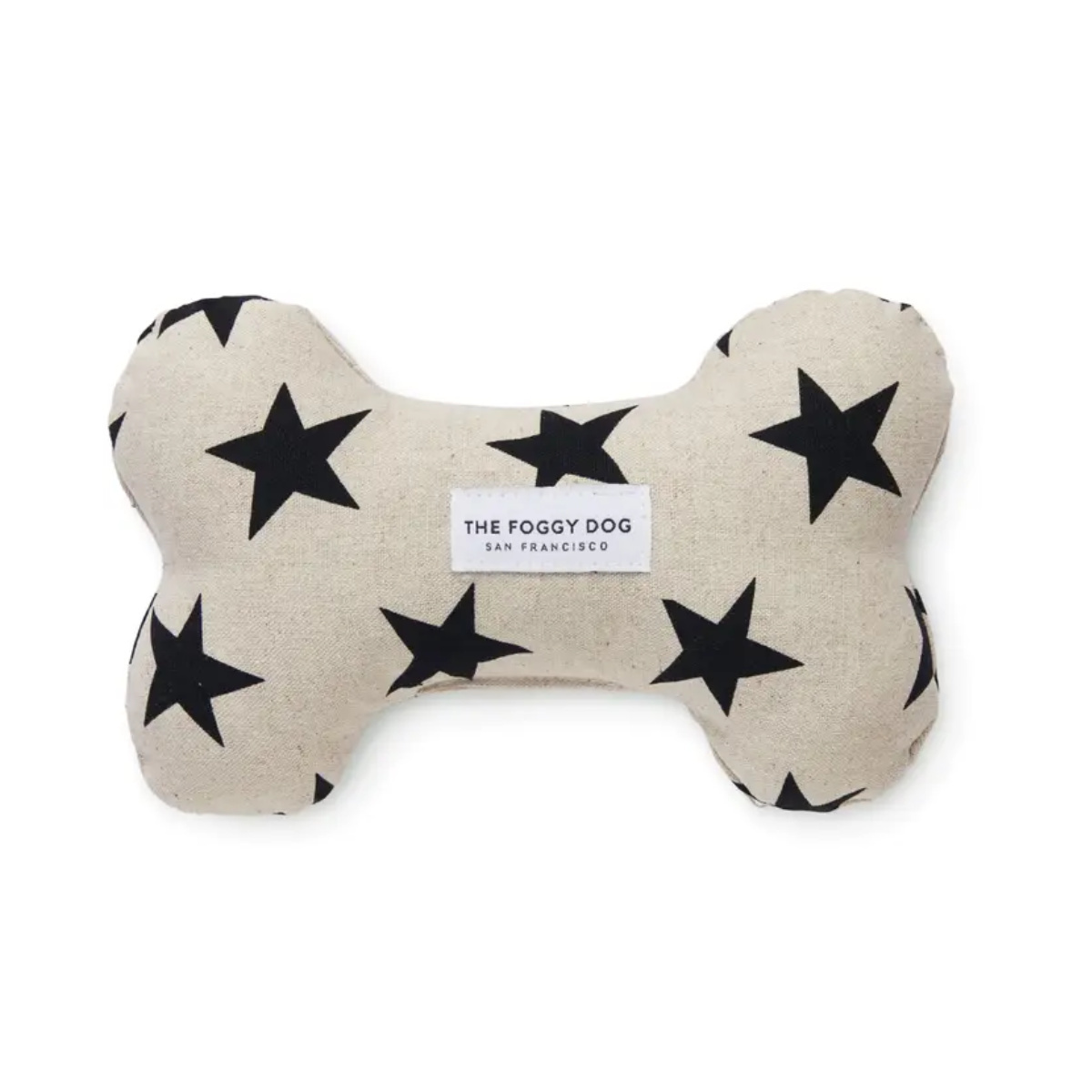 The Foggy Dog Black Stars Squeaky Dog Toy