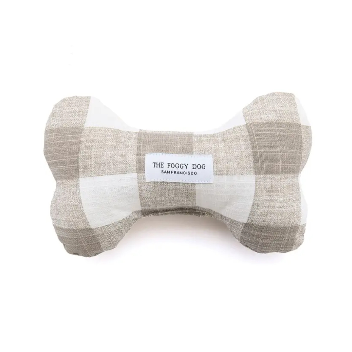 The Foggy Doggy Warm Stone Gingham Squeaky Dog Toy