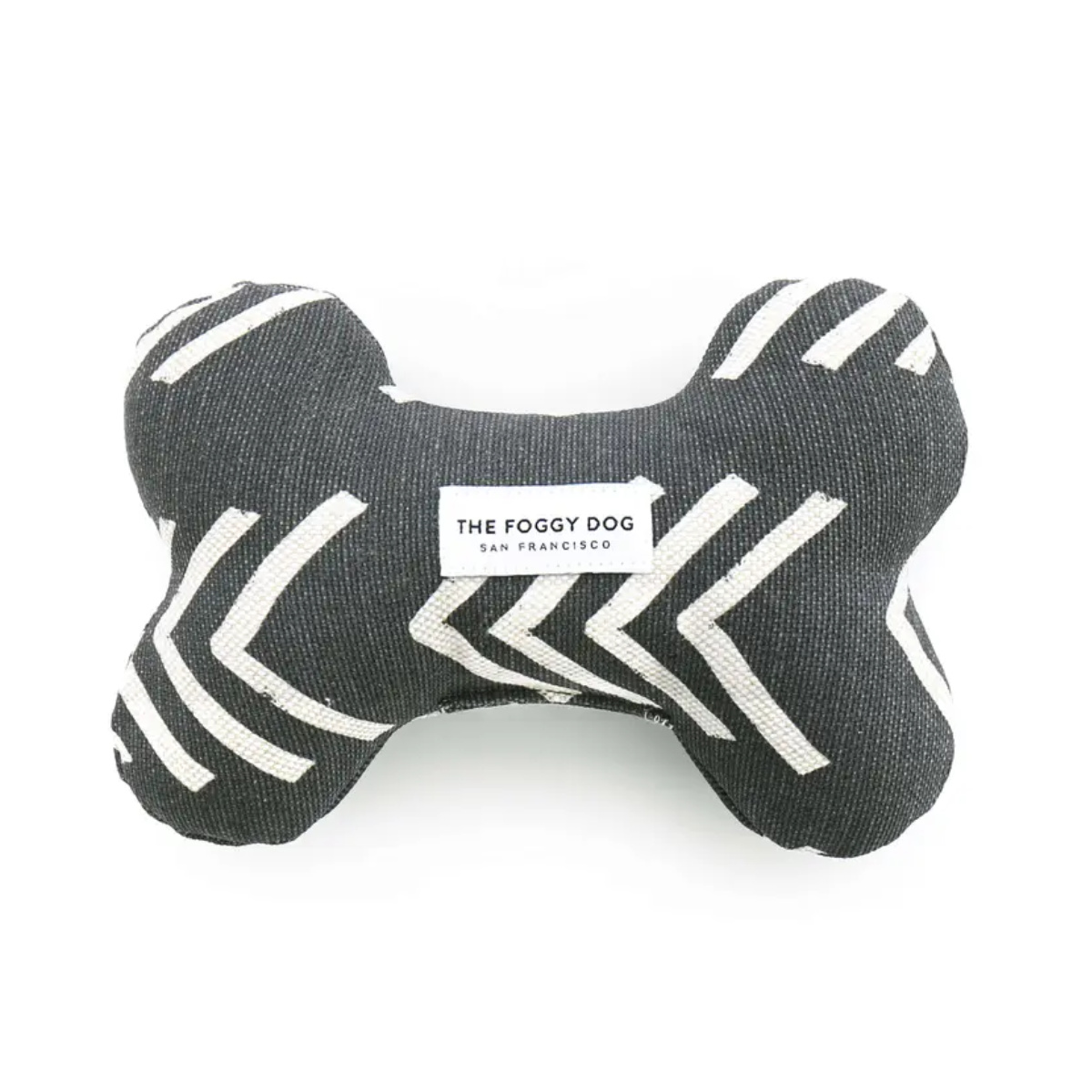 The Foggy Dog Modern Mud Cloth Black Squeaky Dog Toy