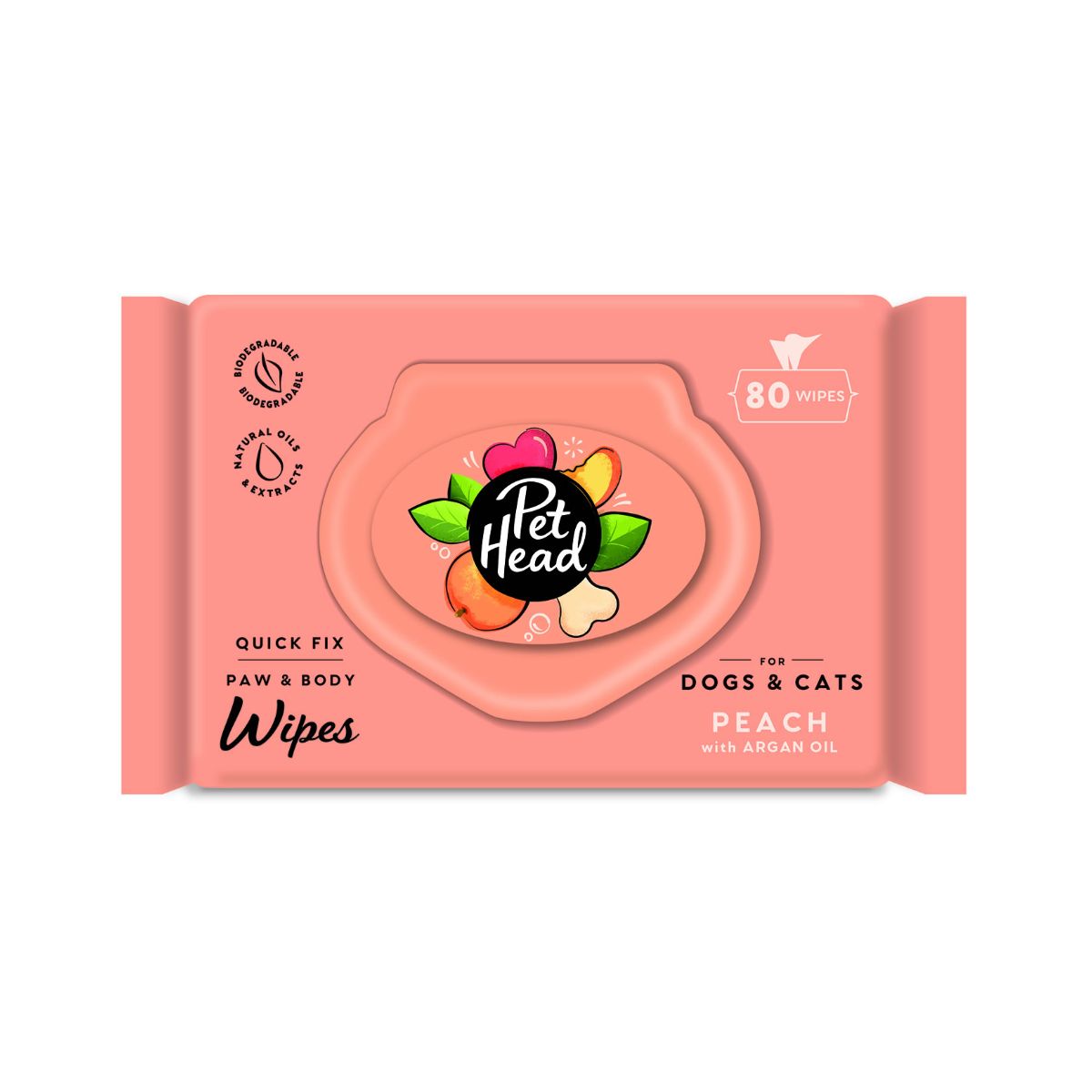 Pet Head Quick Fix Wipes - Peach