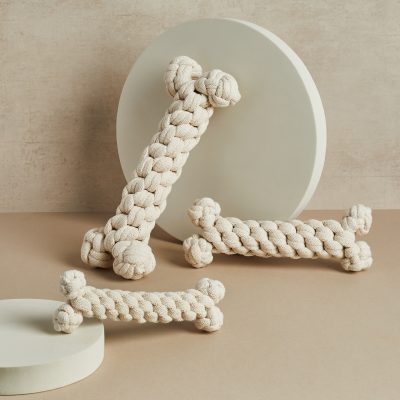 Pet Hamper Cotton Rope Bone - Natural