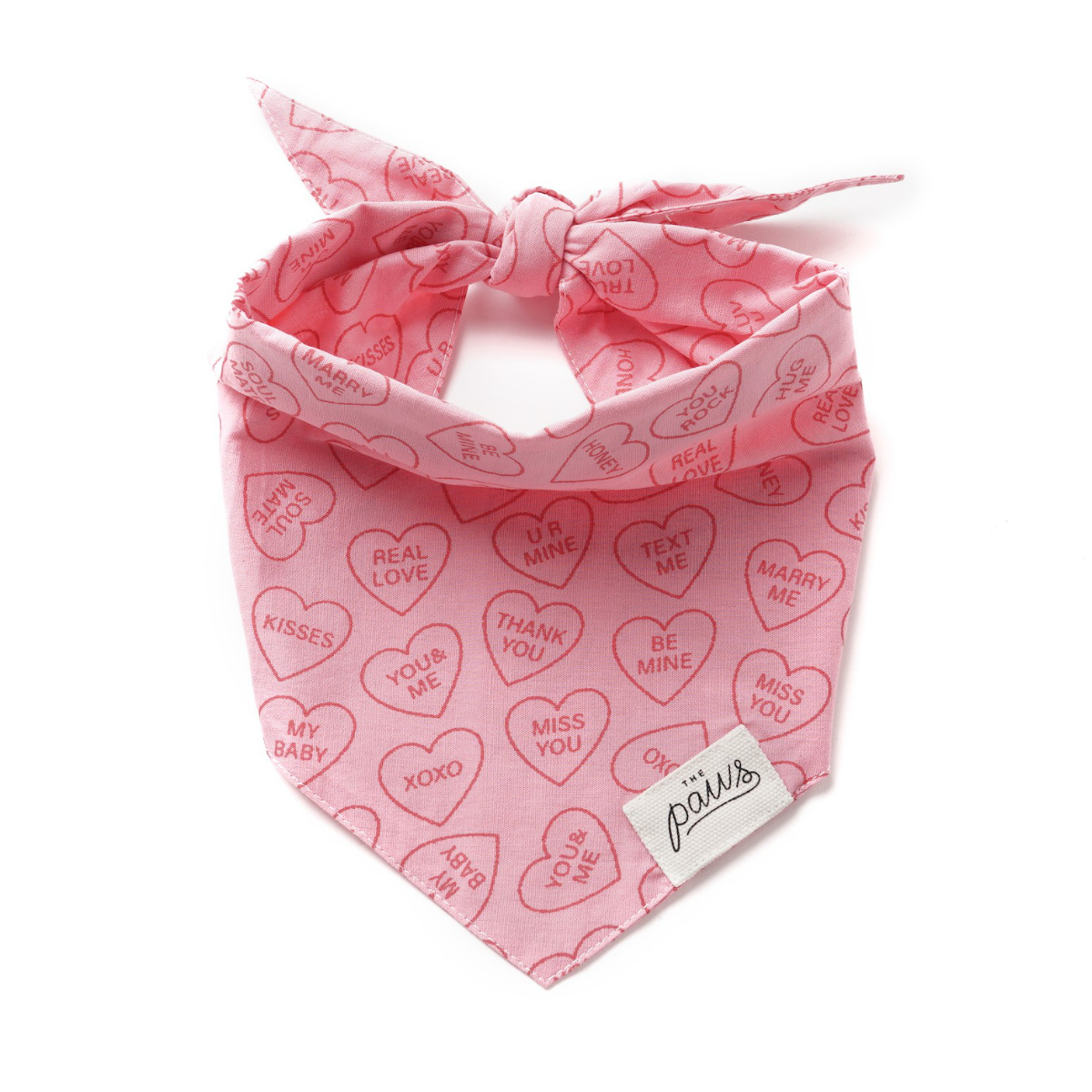 Wordy Love Hearts Dog Bandana