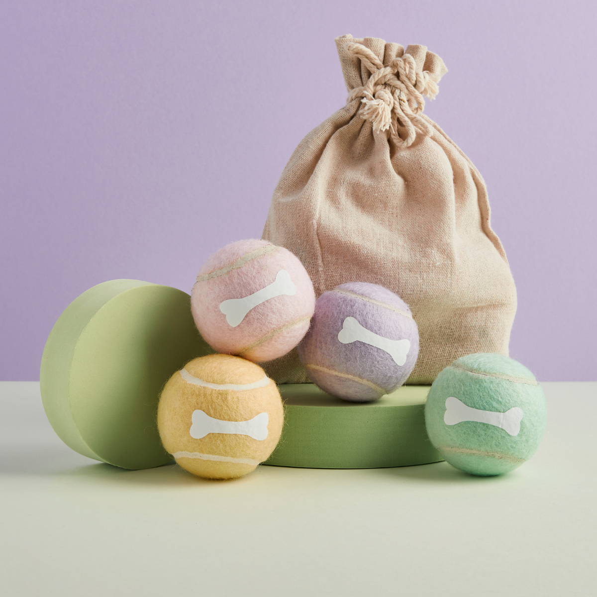 Pet Hamper Pastel Tennis Balls - 4 Pack