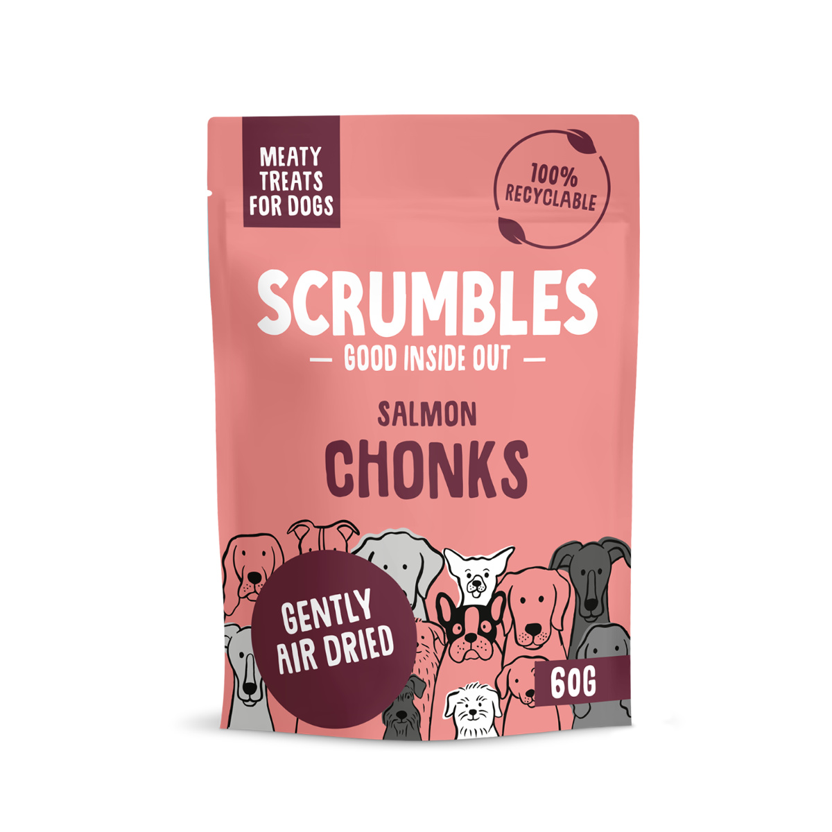 Scrumbles Salmon Chonks: Fish Dog Treats