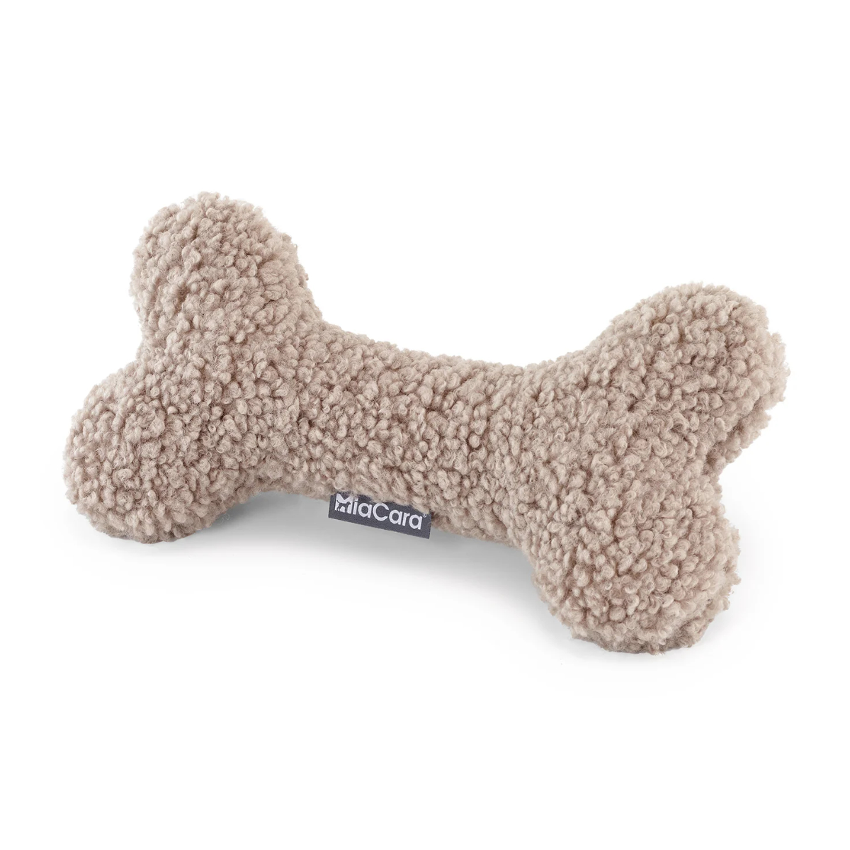 MiaCara Boucle Bone Dog Toy - Greige