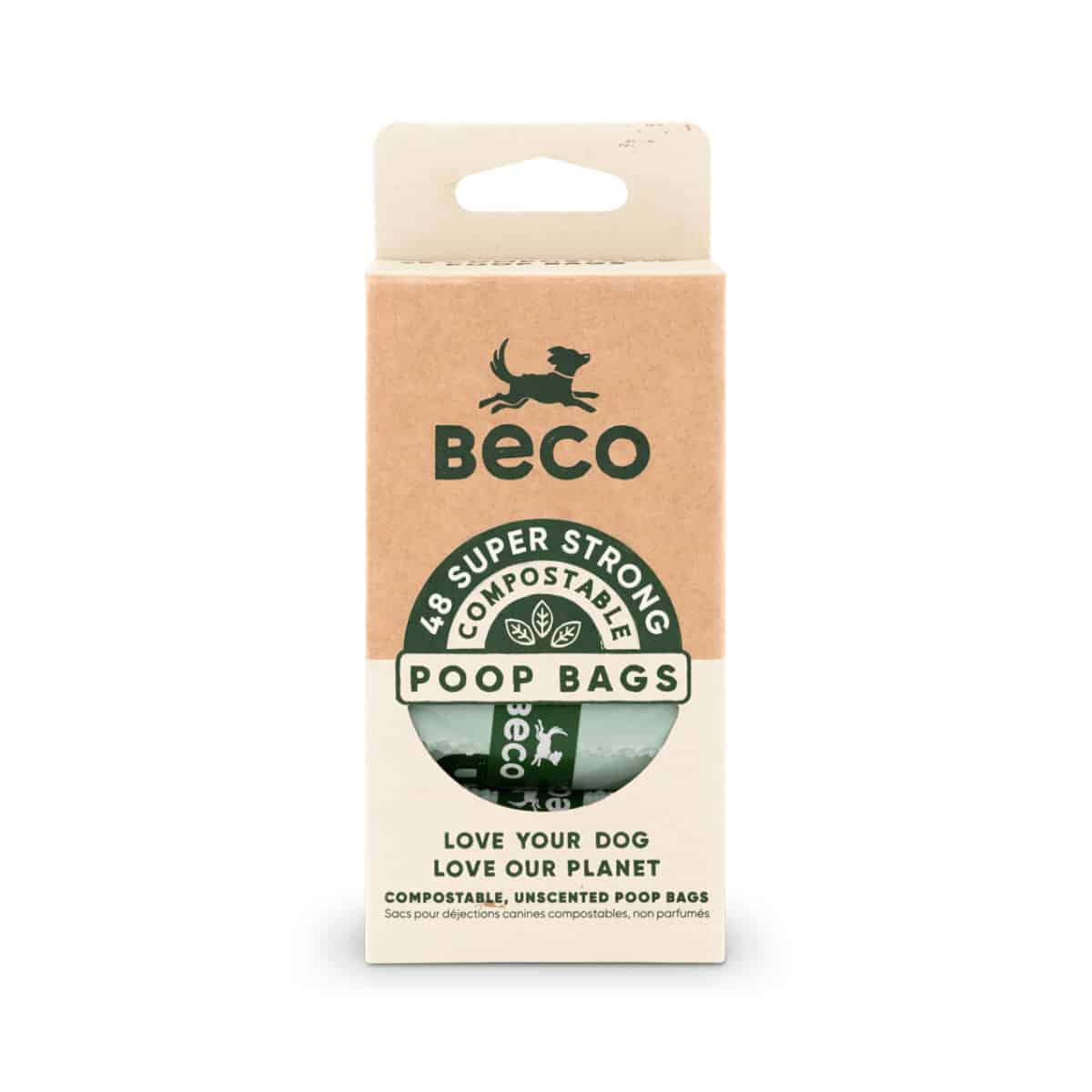 Beco Compostable Poop Bags, Unscented, 48 Pack
