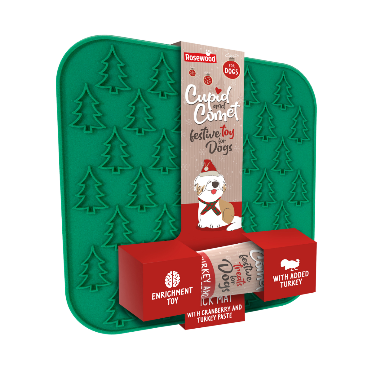 Christmas Tree Dog Lickmat with Paste
