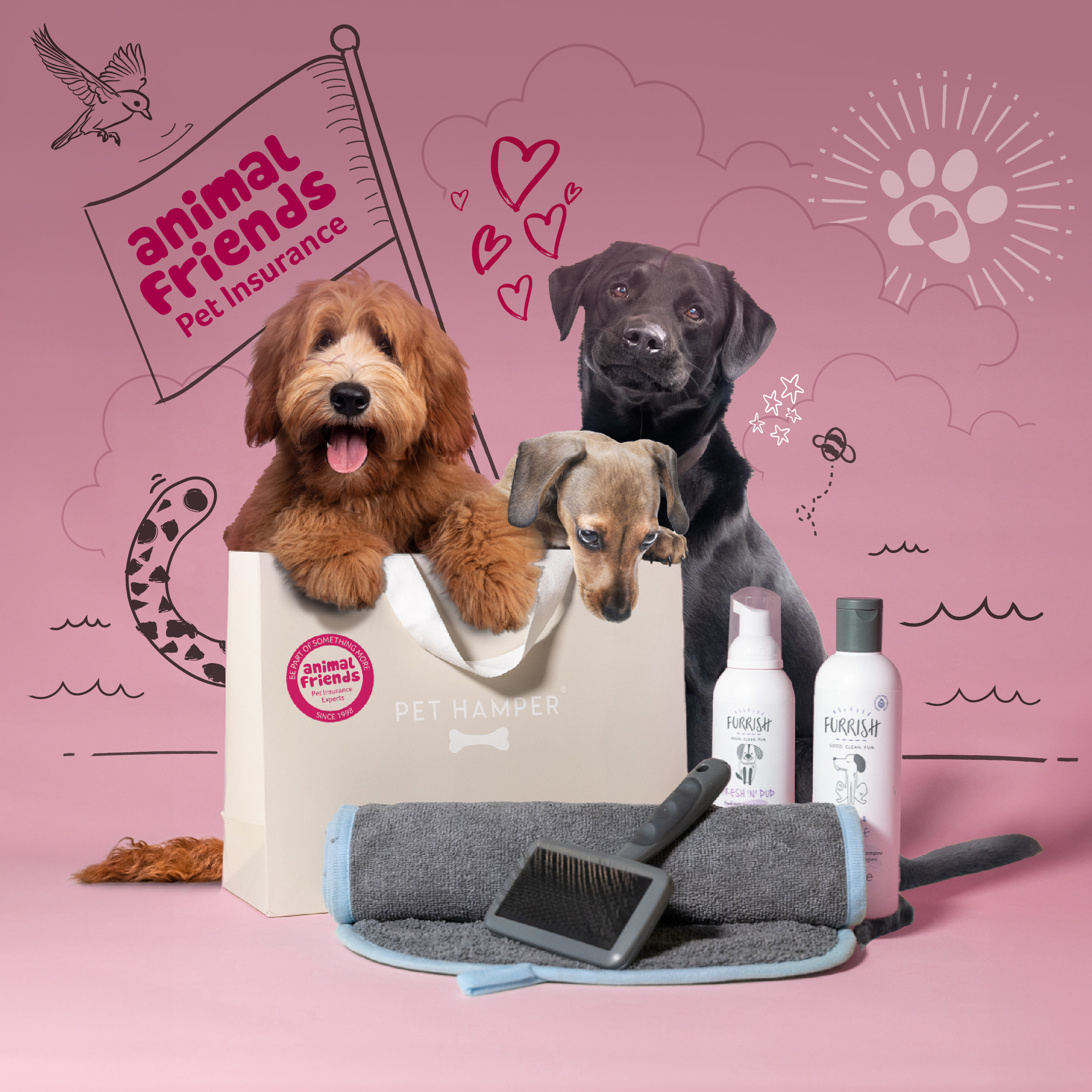 Animal Friends Dog Grooming Hamper