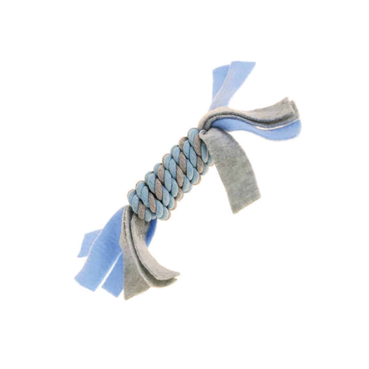 Little Rascals Fleecy Rope Coil Tugger Blue