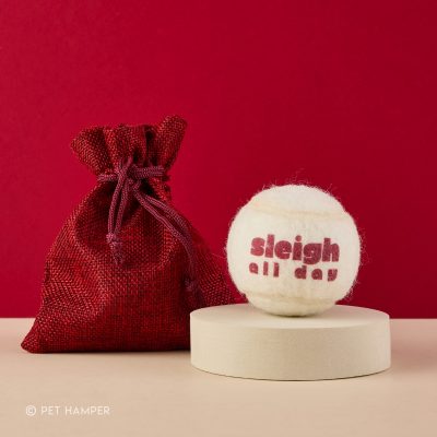 Pet Hamper Christmas Tennis Ball - Sleigh All Day