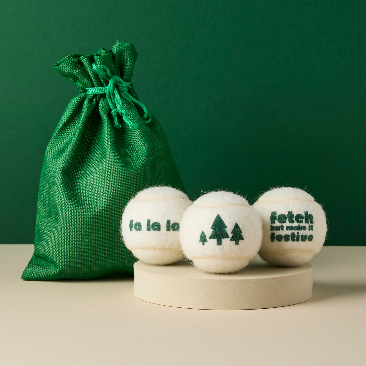 Pet Hamper Christmas Tennis Balls - 3 Pack